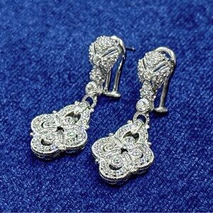Judith Ripka 925 Sterling Cubic Zirconia Dangle Drop Earrings